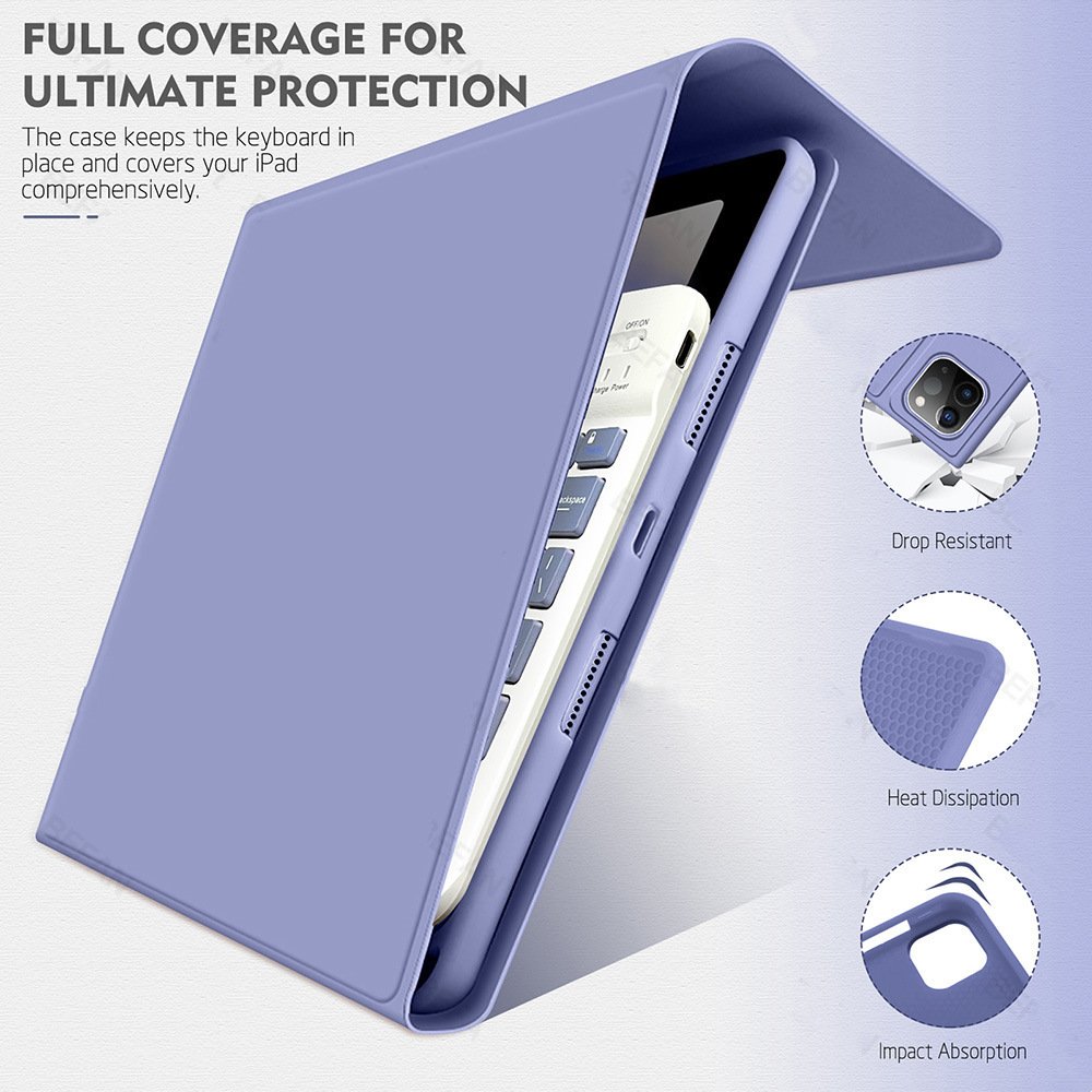 2022 Factory Smart Soft Silicone Tablet Case with Keyboard for iPad Pro 11 Inch featuring Pencil Holder