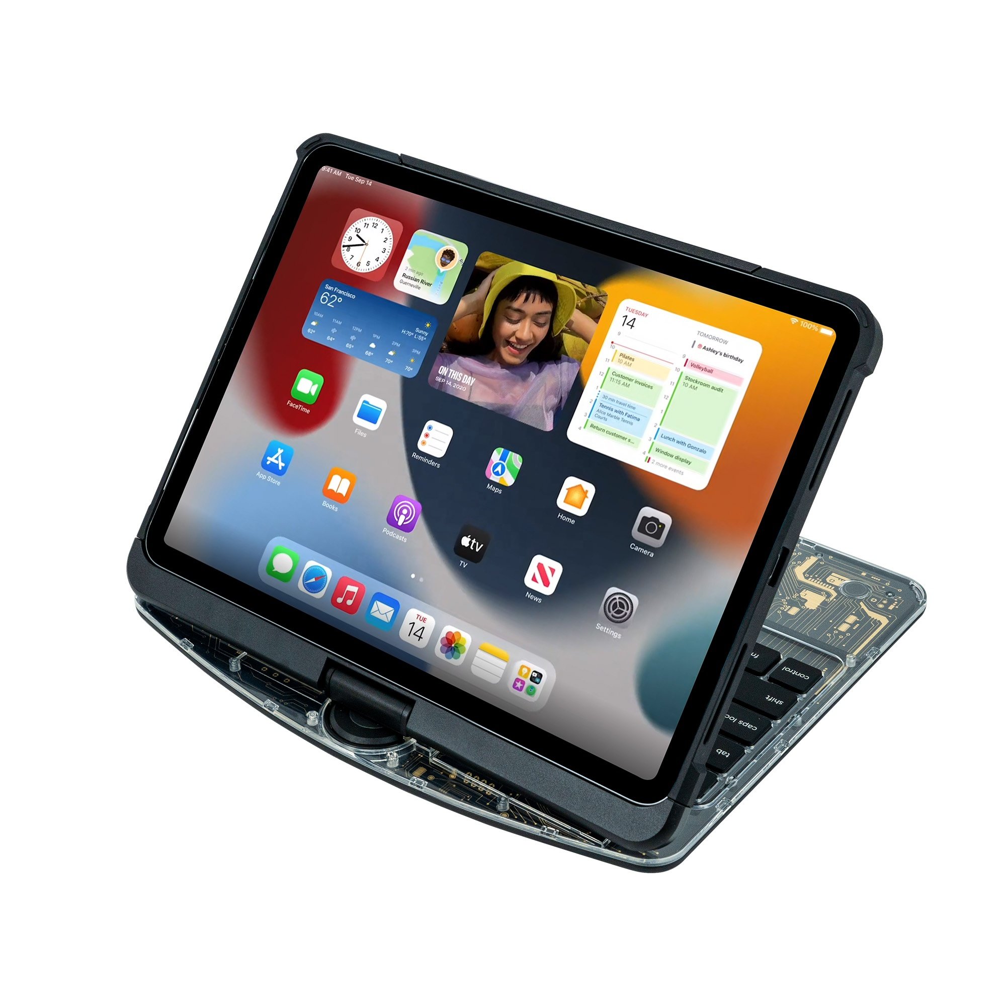 Wholesale Price OEM/ODM Transparent 180 & 360 Degree Rotation Magic Keyboard with 7RGB Backlit for 10.9'', 11'' and 12.9'' iPad