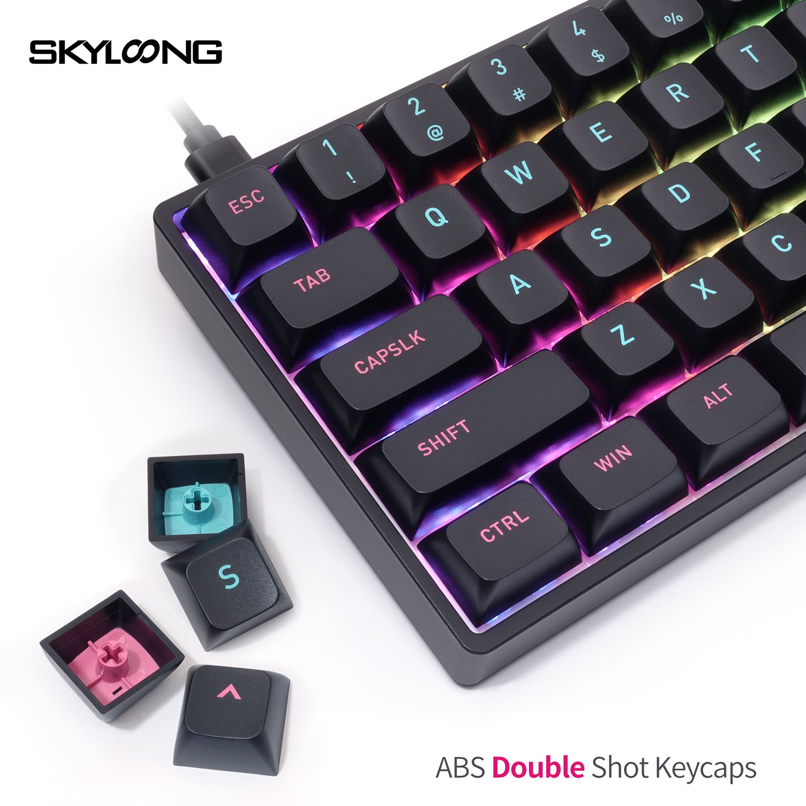 SKYLOONG new 68keys GK6+ hotswappable gaming mechanical keyboard with knob for mac/win