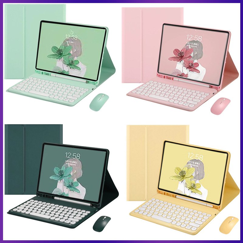 Round Key Wireless Keyboard For iPad Pro 11 10.2 9.7 2021 2020 2018 Air 4 3 2 Air4 Air3 Air2 With Pencil Slot tablet case