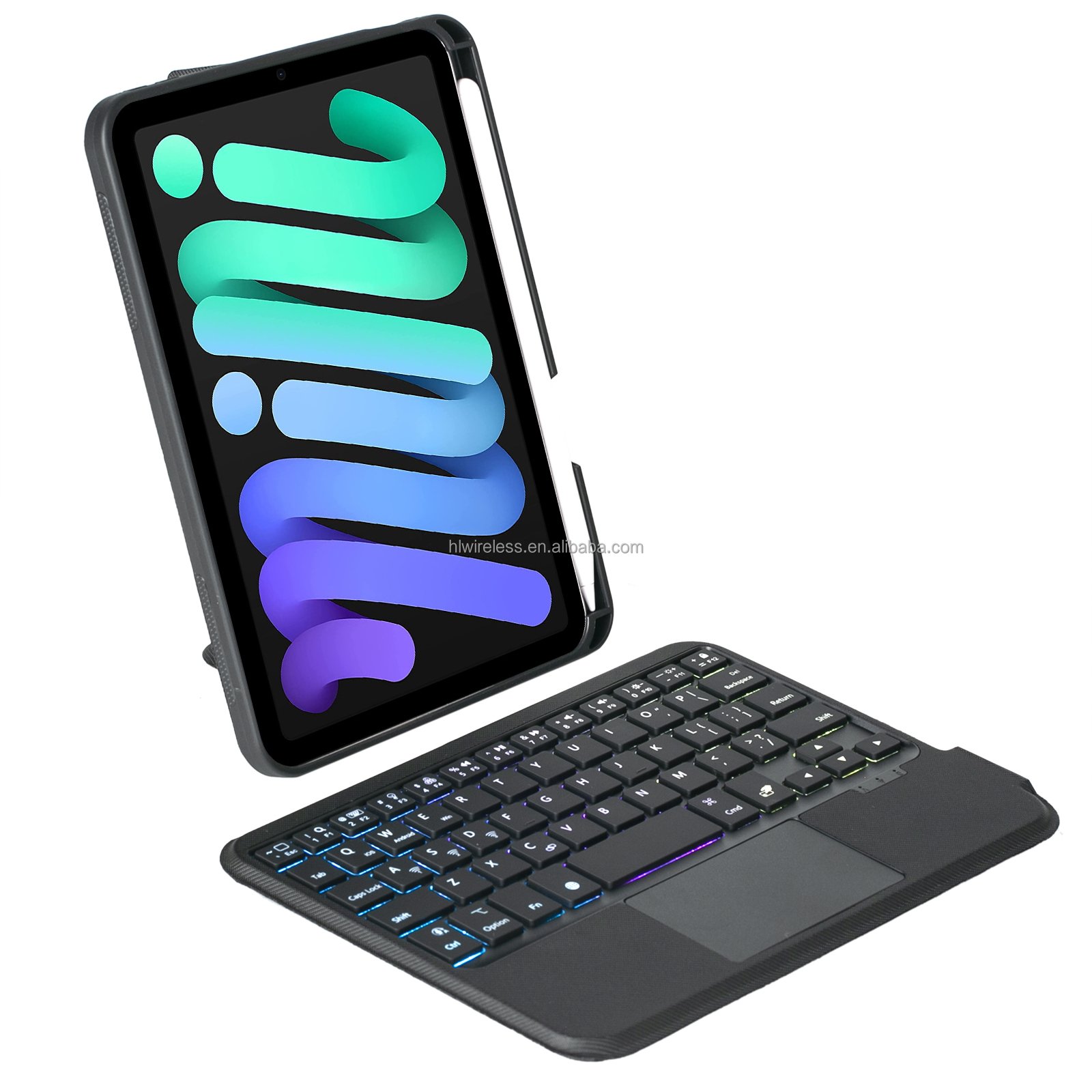 Drop Shipping For iPad Case Keyboard Mini 6 2021 Mini Split Keyboard RGB Wireless PU Leather Case Cover ABS
