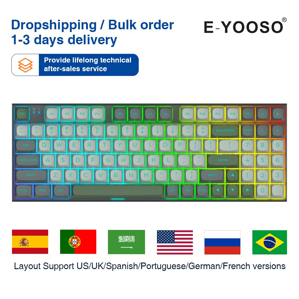 Rapid Trigger Gaming Keyboard Hall Effect Keyboard Magnetic Switch Adjustable Actuation 75% Layout TKL Mechanical Keyboard