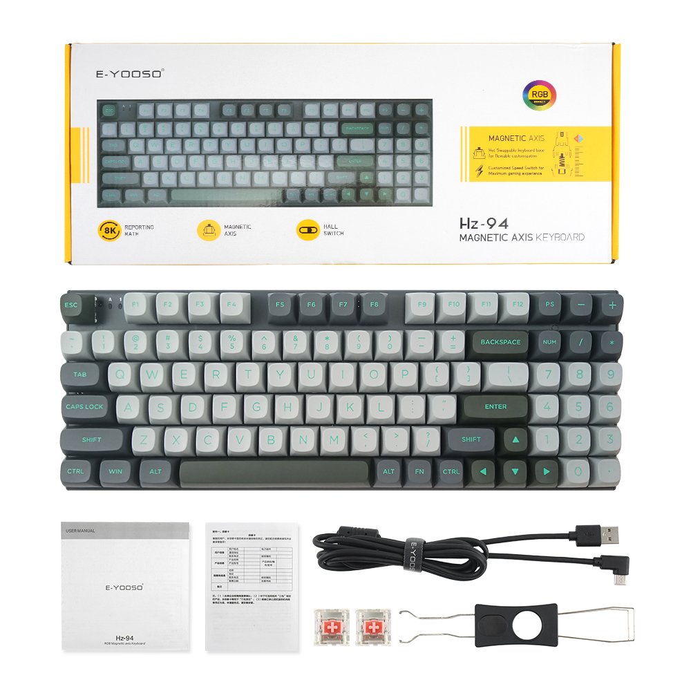 Rapid Trigger Gaming Keyboard Hall Effect Keyboard Magnetic Switch Adjustable Actuation 75% Layout TKL Mechanical Keyboard
