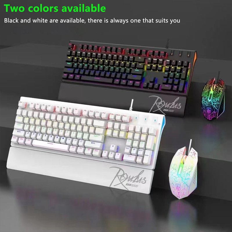 Wired Mechanical Keyboard And Mouse Set Separated Hand Support E-sports Game Desktop Computer Mechanical Keyboard And Mouse Set