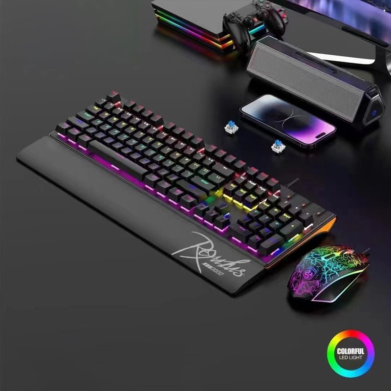 Wired Mechanical Keyboard And Mouse Set Separated Hand Support E-sports Game Desktop Computer Mechanical Keyboard And Mouse Set