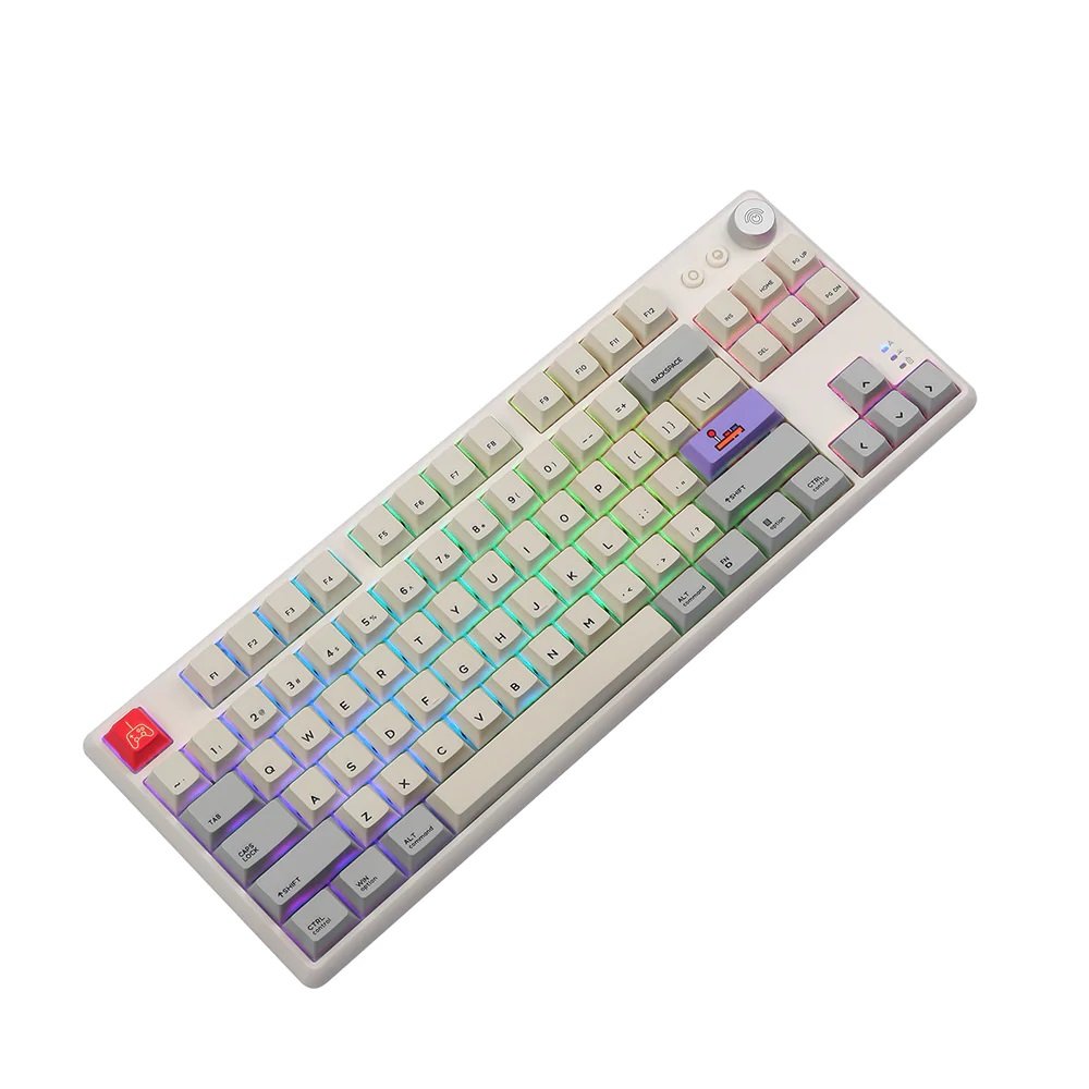 CIDOO ABM084 3 Connection RGB hotswap 80% TKL mechanical keyboard with aluminum knob