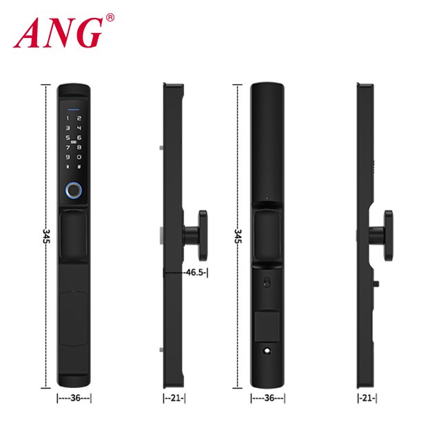 Glass Door Smart Lock Home Tuya Digital Waterproof Ip66 Rate Sliding Electric Door Lock With Remote Control