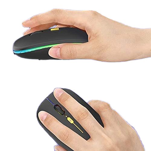 OEM charging silent Slim LED tablet desktop laptop wireless dual mode BT rechargeable mouse with RGB lights mouse inalambrico