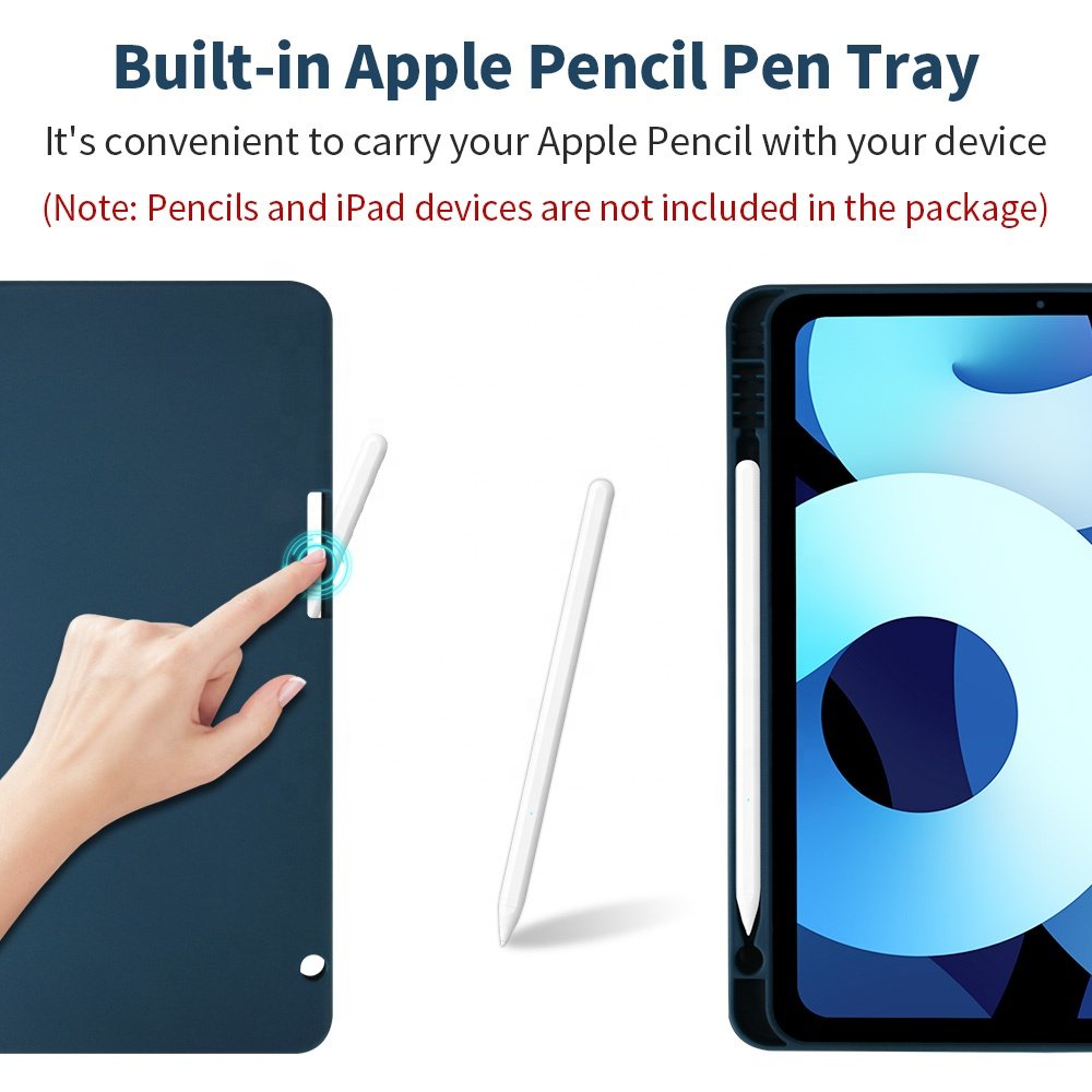 Adjustable Angle Wireless BT Keyboard Smart Cover Case with Pencil Holder Tablet Case Newest Air 4th 10.9 Inch for Ipad Leather