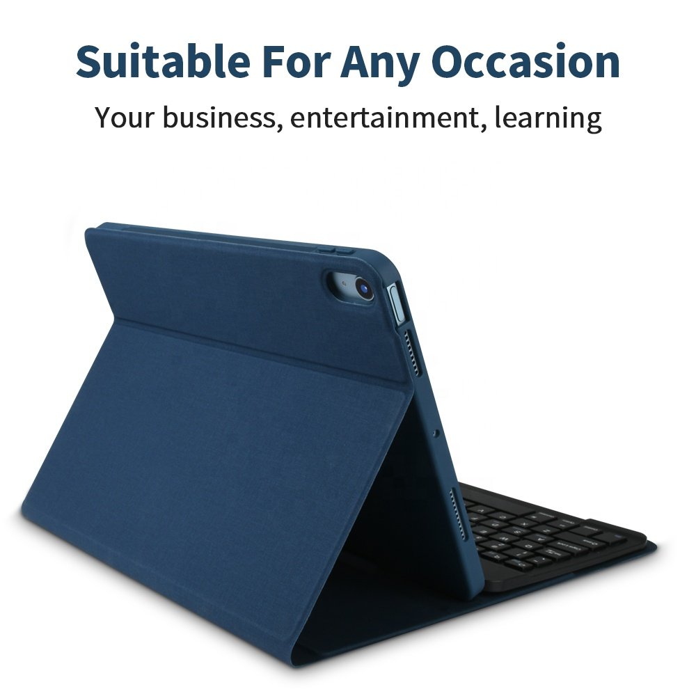 Adjustable Angle Wireless BT Keyboard Smart Cover Case with Pencil Holder Tablet Case Newest Air 4th 10.9 Inch for Ipad Leather