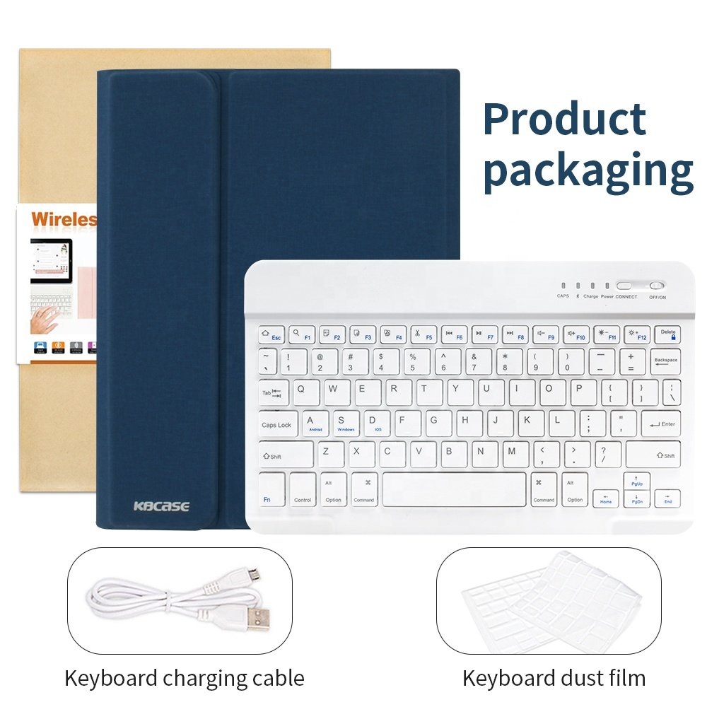Adjustable Angle Wireless BT Keyboard Smart Cover Case with Pencil Holder Tablet Case Newest Air 4th 10.9 Inch for Ipad Leather