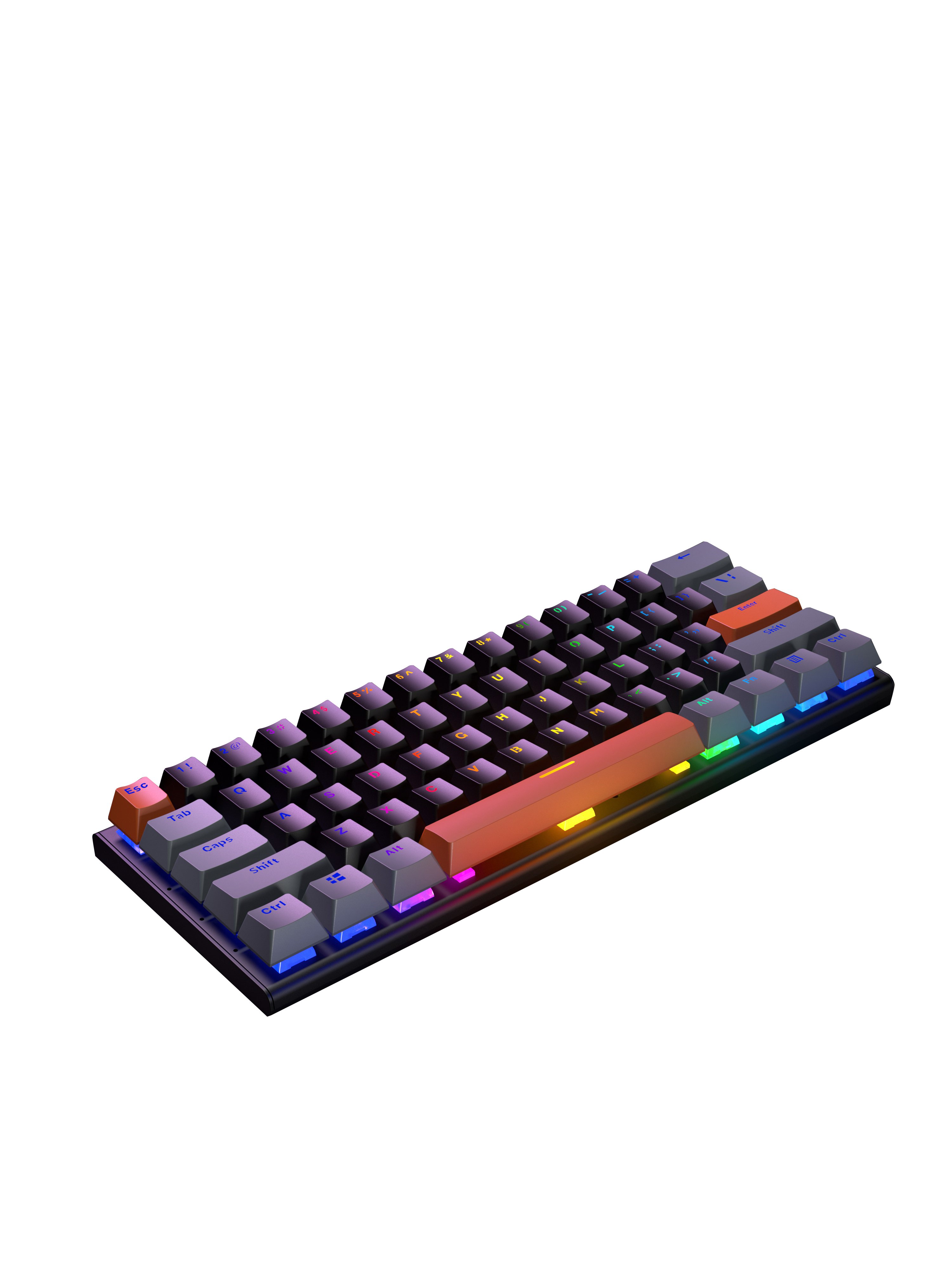 New design mix colour high keyboard gamer teclado cheap UK russian spanish 60 percent gaming wired computer mechanical keyboard