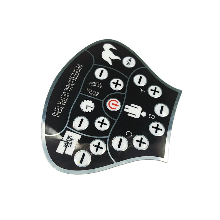 Custom membrane switch panel with mirror silver ink for household appliance