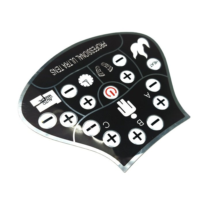 Custom membrane switch panel with mirror silver ink for household appliance