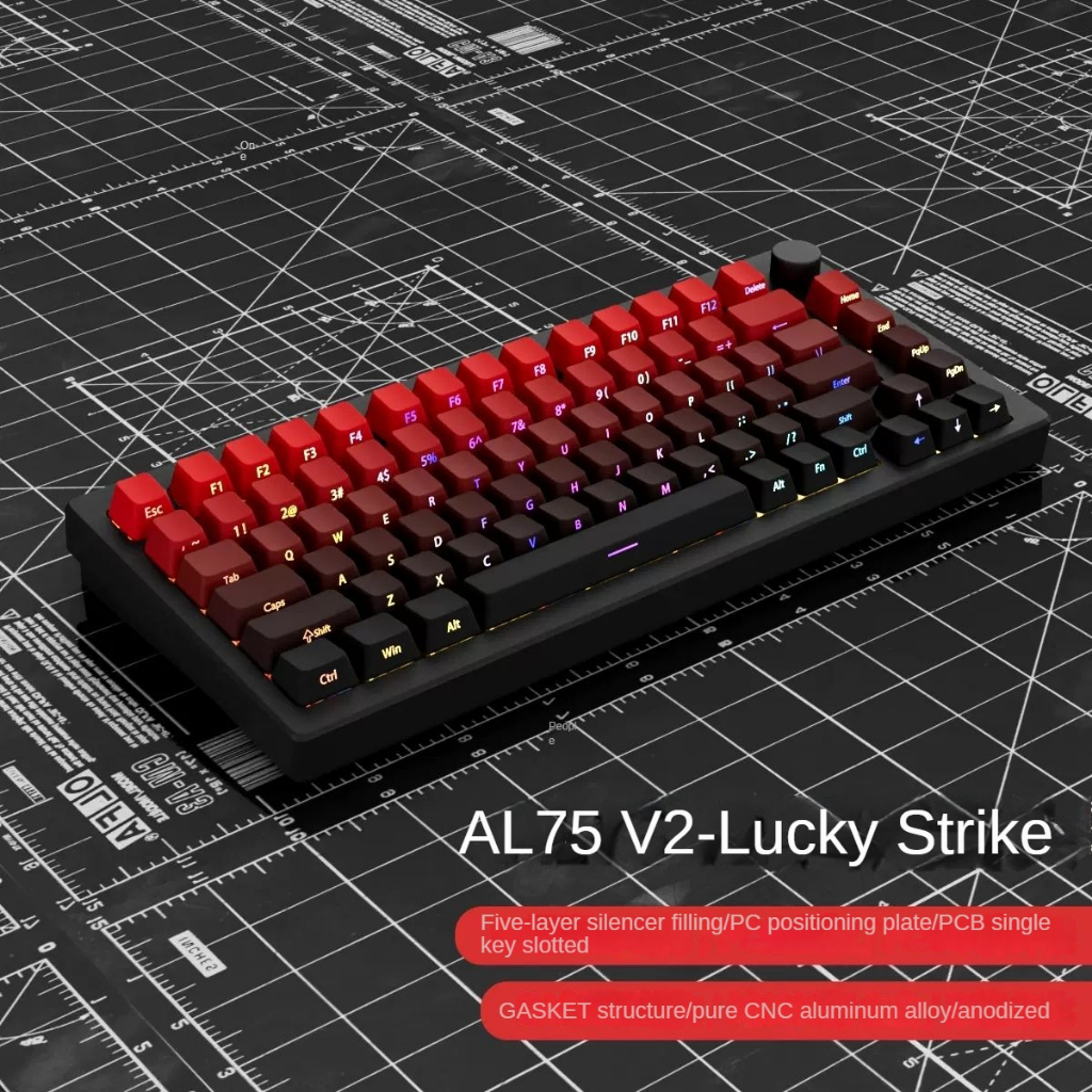 AL75V2 Aluminum Mechanical keyboard 75 RGB backlight Gaming Keyboard Shine Through 3 modes Customized full key hot swap Gaming