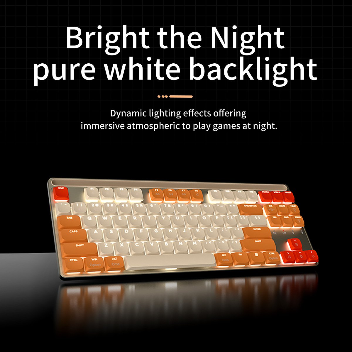 Mechanical keyboard Brown Switch Gaming Keyboard TKL Style 2.4G BT Wired Backlight 1000Hz Metal Case for PC