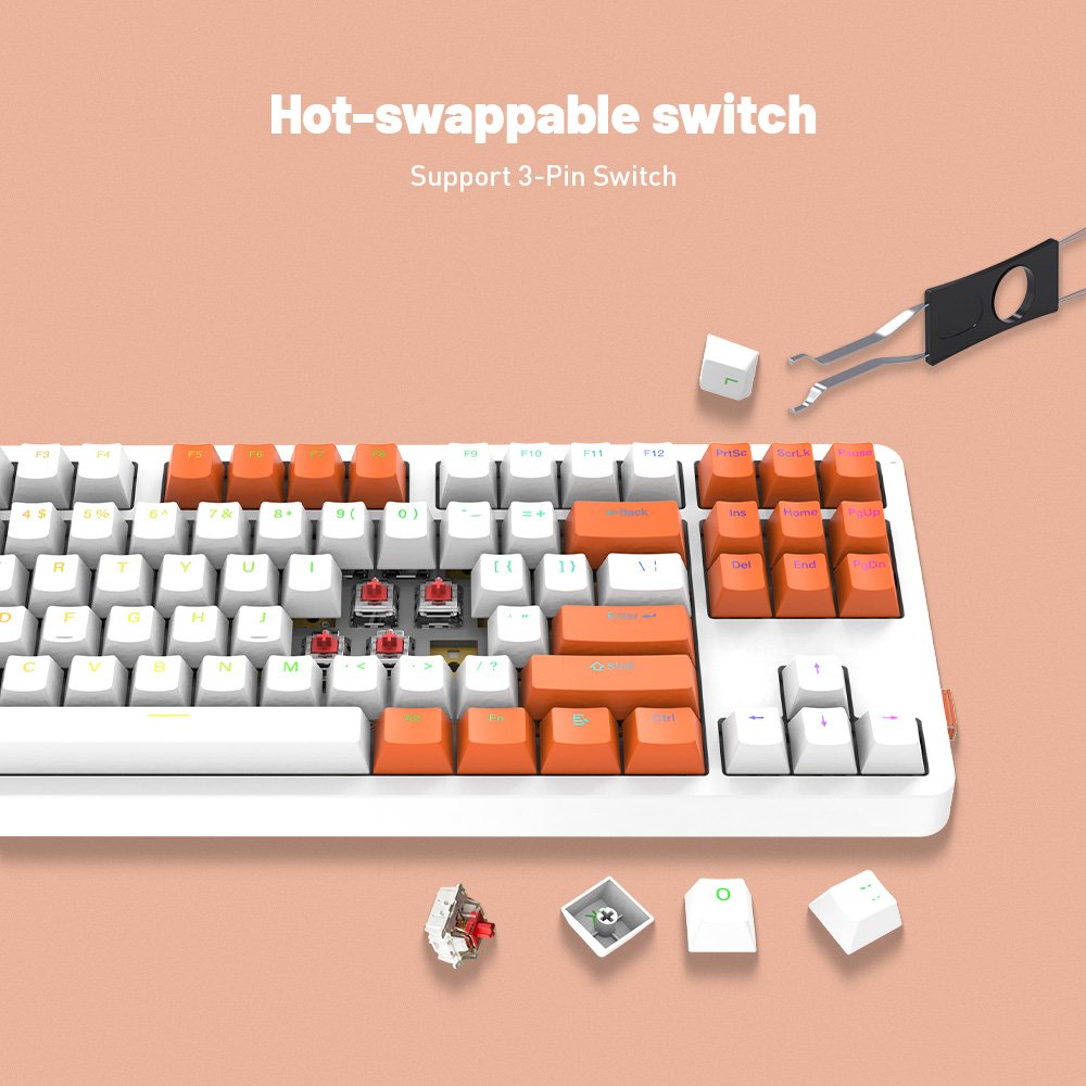 Factory manufacturer Mechanical keyboard BT+2.4G+USB portable RGB backlight wireless gaming keyboards LED backlit Support VIA