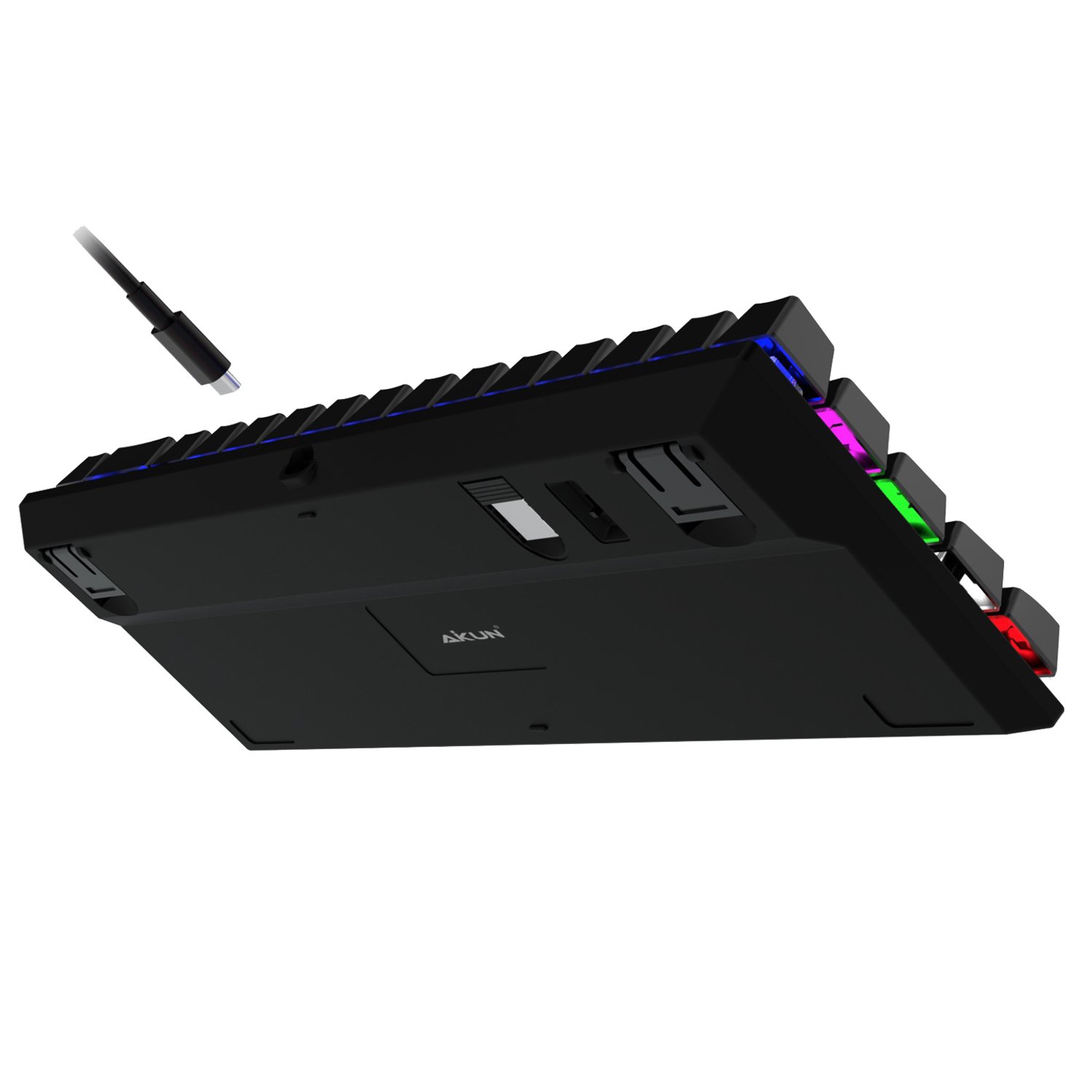 GX9680 Mini Size Mechanical Gaming Keyboard - RGB Backlight - MX Blue Switches, ABS + Iron Structure