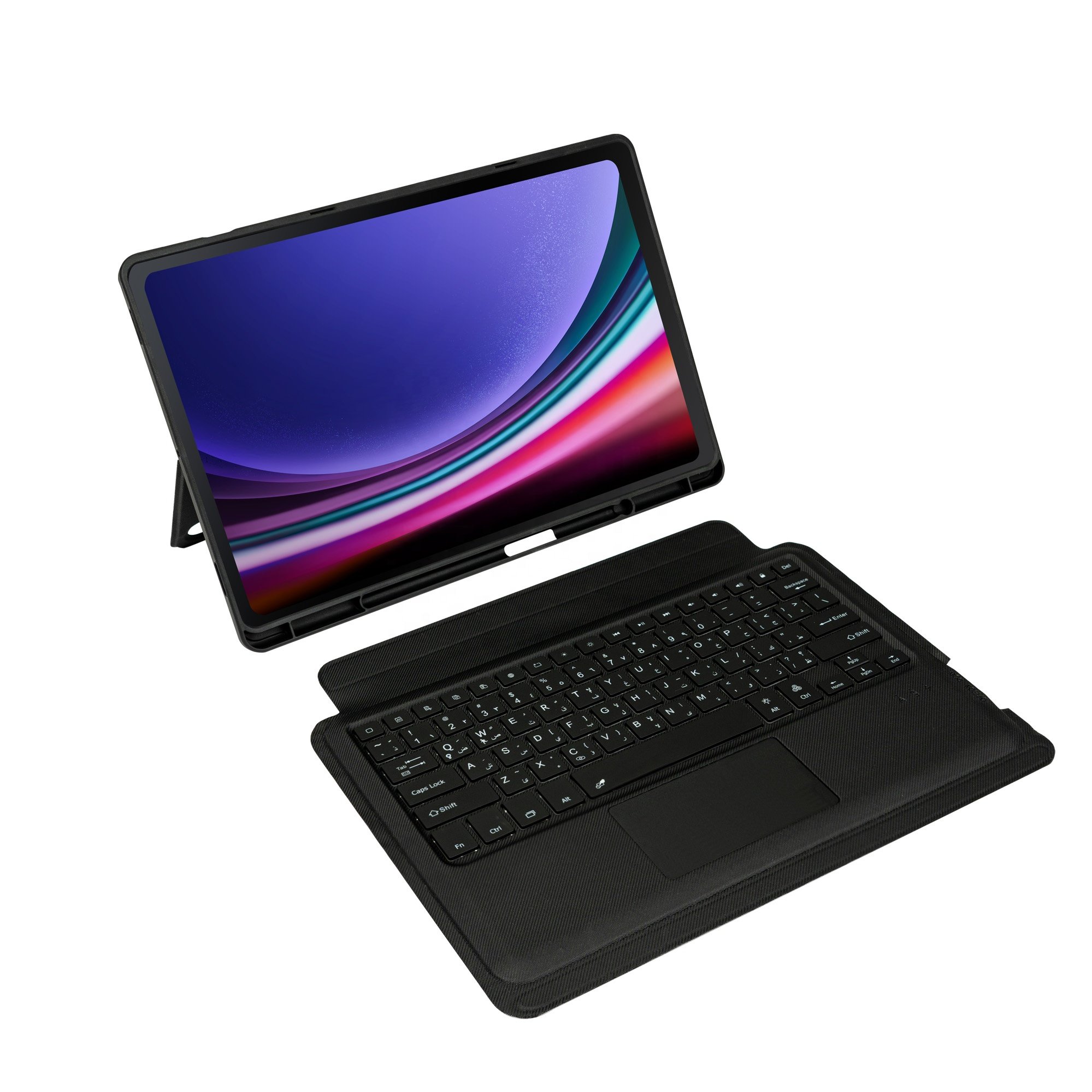 Factory Wholesale Detachable Bluetooth Keyboard Case for 11'' Samsung Tab S9 81 Keys USB-C Port and Hinge Kickstand 7RGB Backlit