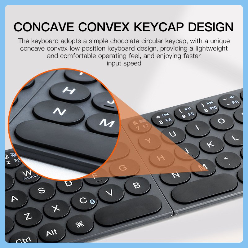 Factory launch super thin magnetic center fold keyboard portable ultralight keyboard with pu case hall switch wireless keyboard
