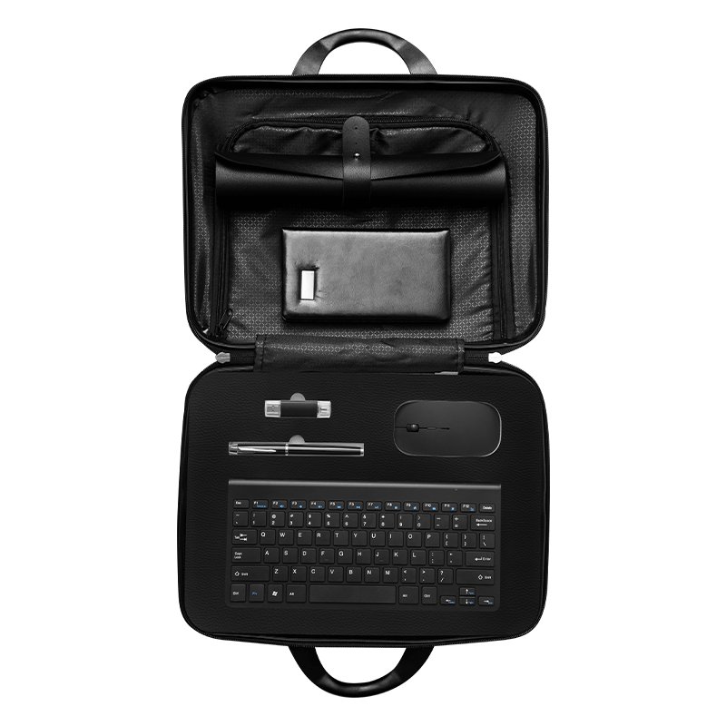 Present Items Business 6 in 1 Desk pad notebook USB flash drive pen mouse keyboard Corporate Gift Set