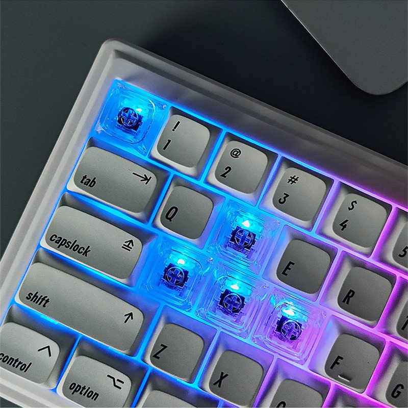 Transparent XDA Blank Keycap 1.7mm PC Material 1u/1.25u/2u/2.25u/6/25u Full Transparent Mechanical Keycap With Mx Switch