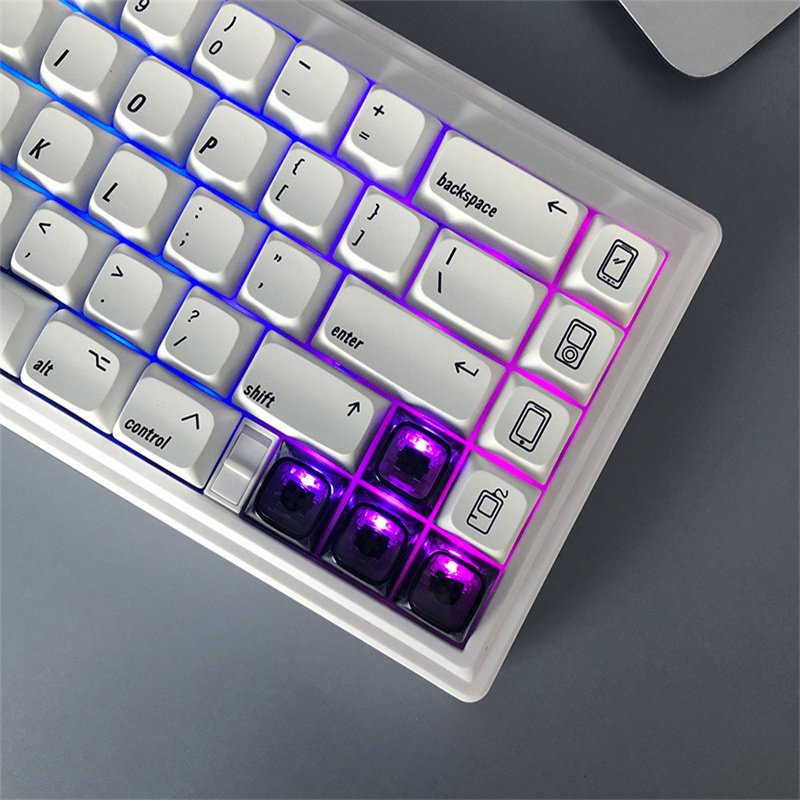 Transparent XDA Blank Keycap 1.7mm PC Material 1u/1.25u/2u/2.25u/6/25u Full Transparent Mechanical Keycap With Mx Switch