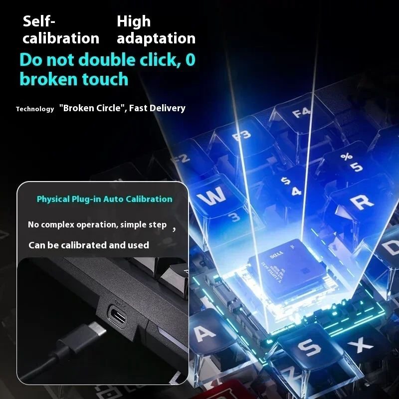 HZGAMER EK75 Wooting Keyboard Magnetic Switch Keyboard Multifunctional Knob Quick Trigger RGB Gaming Mechanical Keyboard