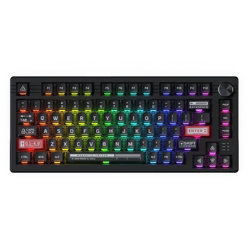 HZGAMER EK75 Wooting Keyboard Magnetic Switch Keyboard Multifunctional Knob Quick Trigger RGB Gaming Mechanical Keyboard