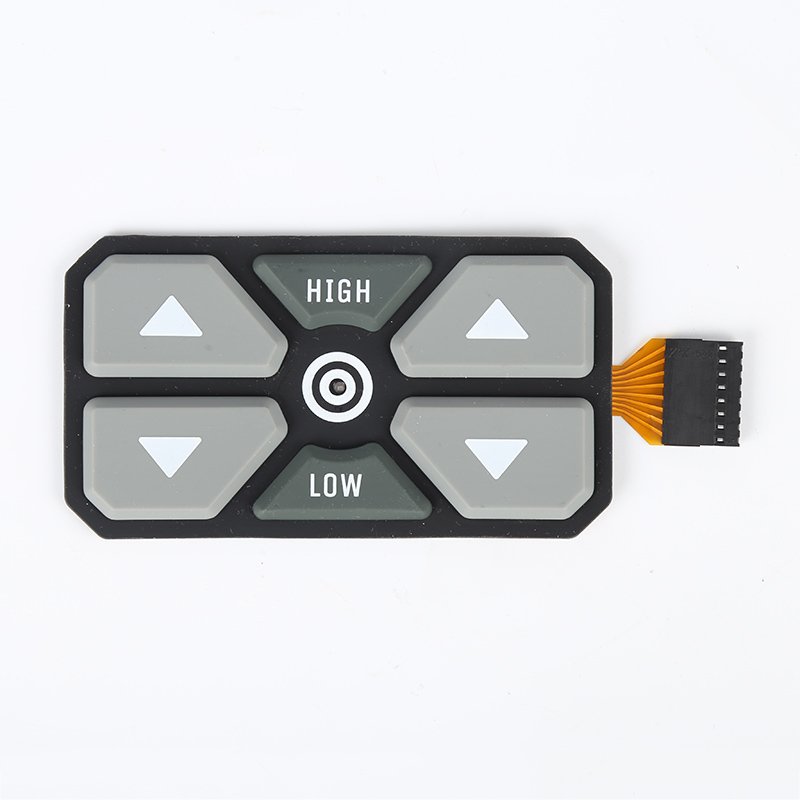 Custom Conductive metal dome buttons Silicone Rubber Keypad with flat cable