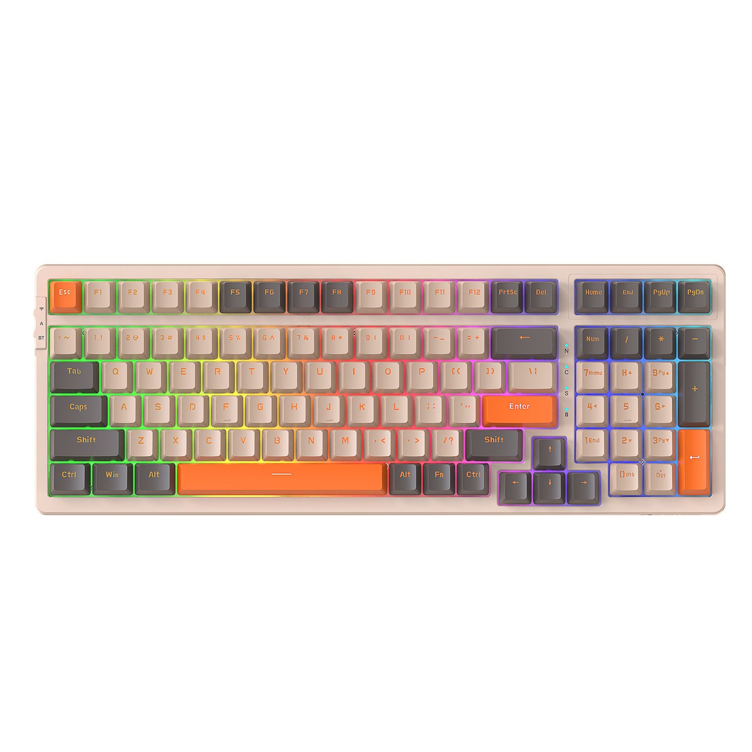 Attack Shark K98 100 Keys Tri-mode Wireless Wired Hot Swap DIY Red and Yellow Switch Mechanical Gaming Keyboard