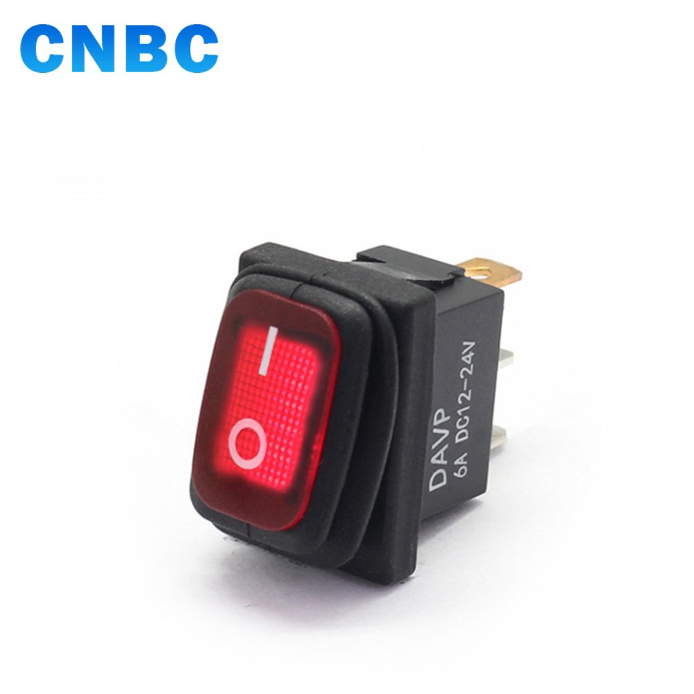 Waterproof KCD1 2 Pins 3pins ON OFF 10A 24V Illuminated Rocker Switch 250V With Led Light