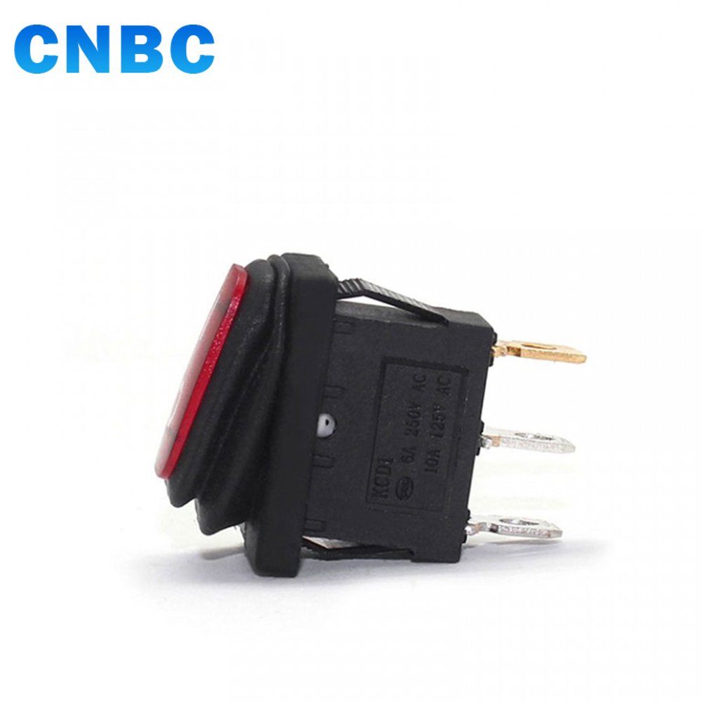 Waterproof KCD1 2 Pins 3pins ON OFF 10A 24V Illuminated Rocker Switch 250V With Led Light
