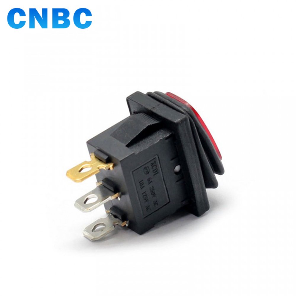 Waterproof KCD1 2 Pins 3pins ON OFF 10A 24V Illuminated Rocker Switch 250V With Led Light