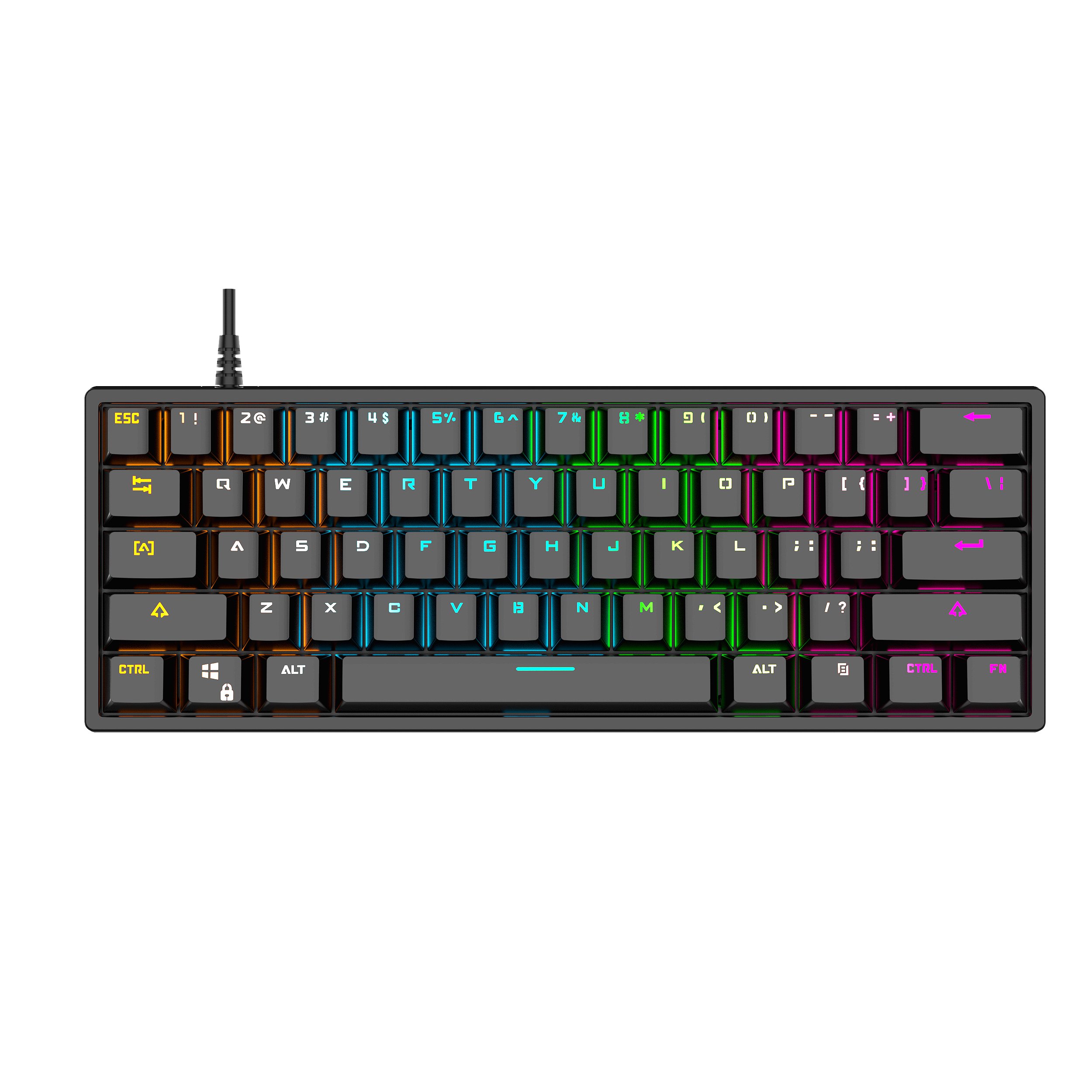 Custom RGB Backlight compact Anti-ghosting Mini 61 Keys 60% Gaming Mechanical Keyboard For Computer
