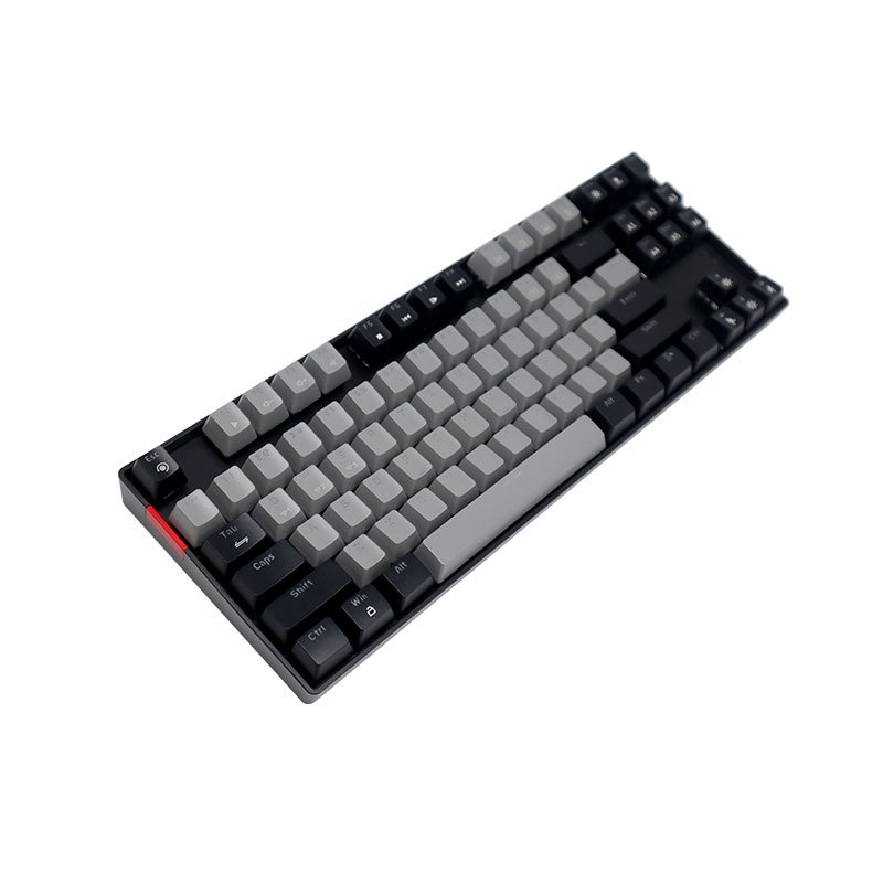 Versatile Black and Gray 87-Key Mechanical Keyboard Hot-Swappable with Bluetooth and Wired Options support customization