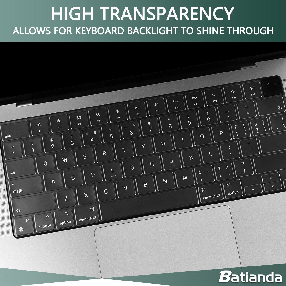 Us version Waterproof transparent TPU laptop keyboard protector covers for Macbook pro 14 A2442