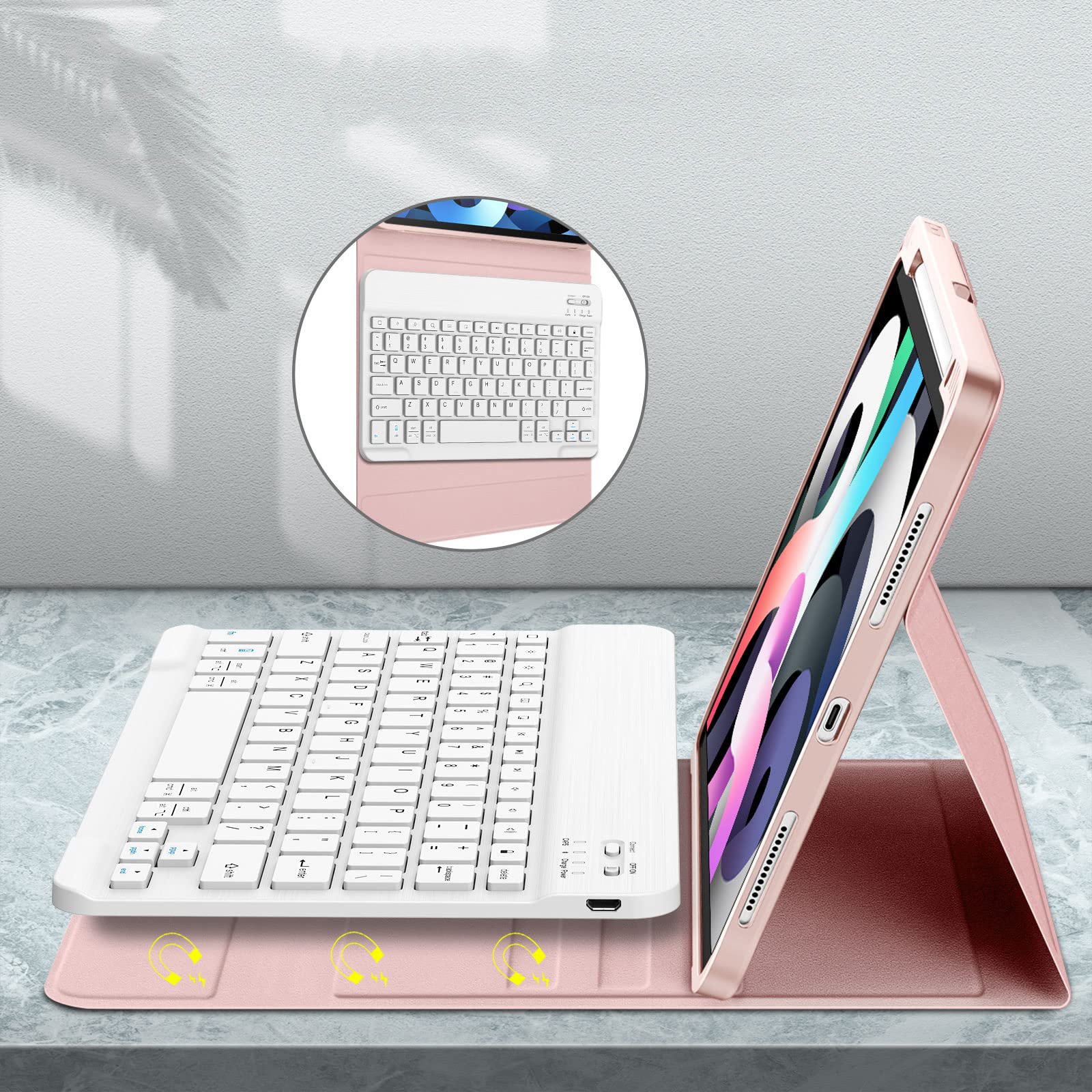 2023 AMZ Hot Products 10.2 Inch Tablet With Pencil Holder Wireless Keyboard Case For Ipad 2022 10th Gen Keyboard Cover