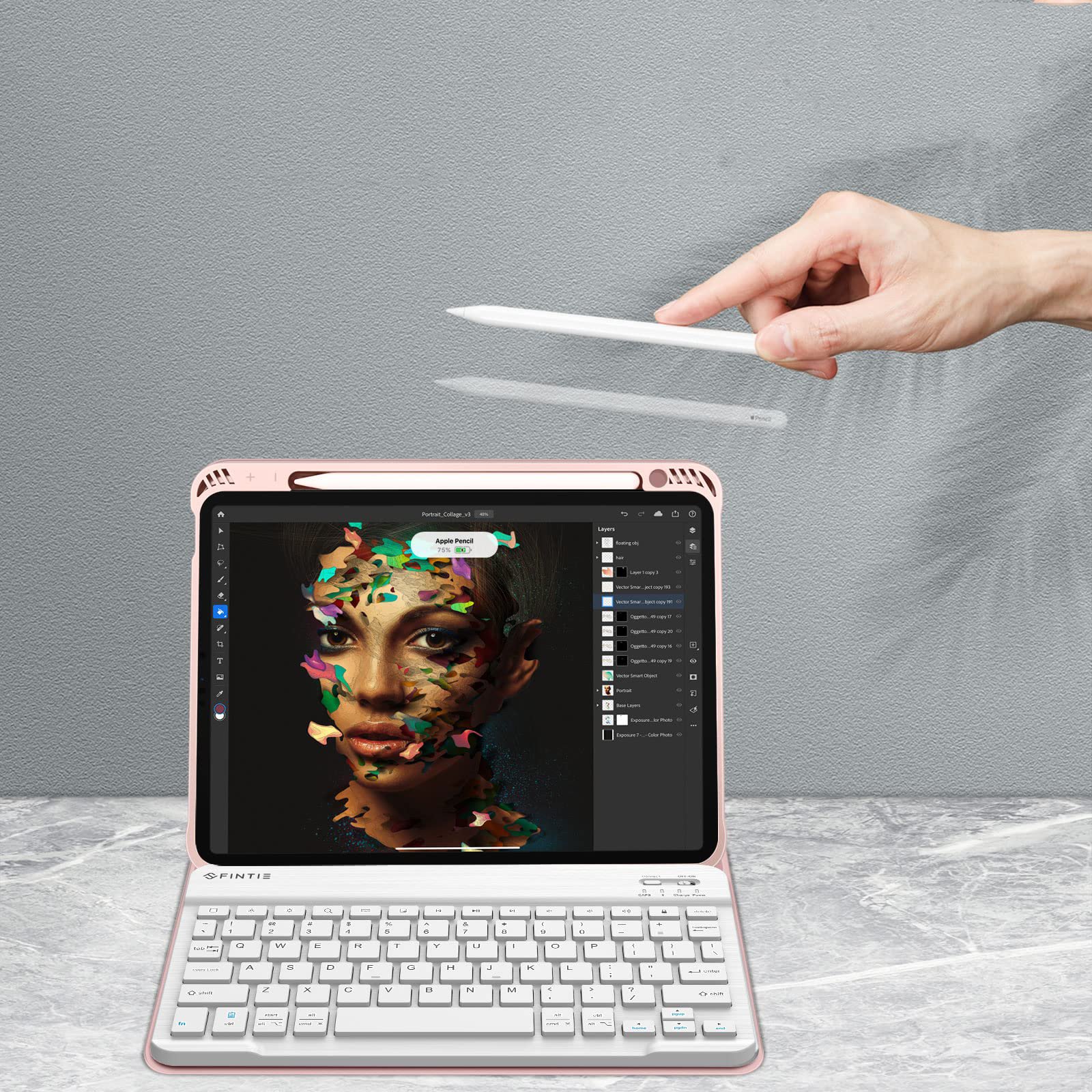 2023 AMZ Hot Products 10.2 Inch Tablet With Pencil Holder Wireless Keyboard Case For Ipad 2022 10th Gen Keyboard Cover
