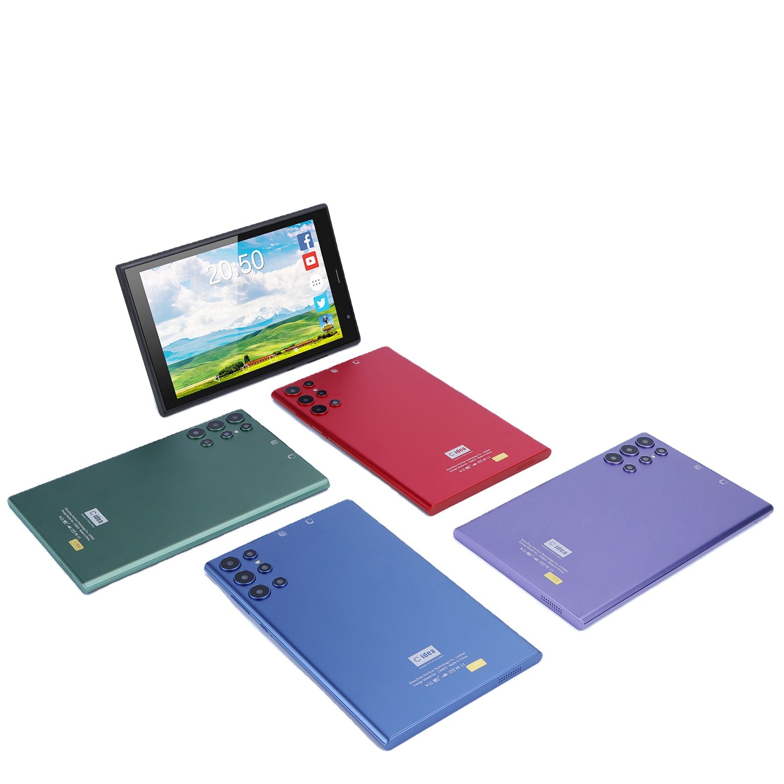 C idea ODM 8 inches Android 12 Tablet Quad Core 512GB Storage Dual Camera WIFI Tablet for Adults with Pen (purple)