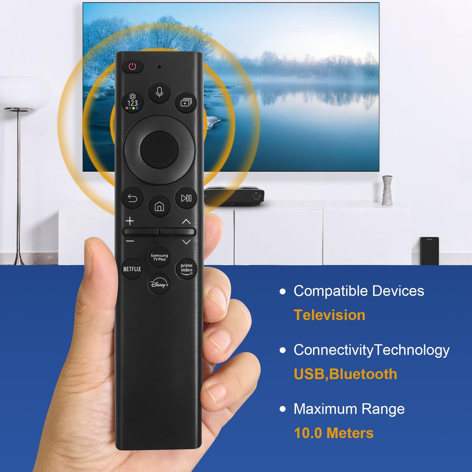 BN59-01385A Voice Replacement Remote Control for Smart Tvs Rechargeable Solar Cell and USB Type-C