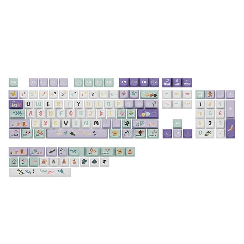 Customizable 135 Keys Pbt Doubleshot PBT 3D Printing Keycaps Mechanical Keyboard Gaming Custom DIY Keycaps