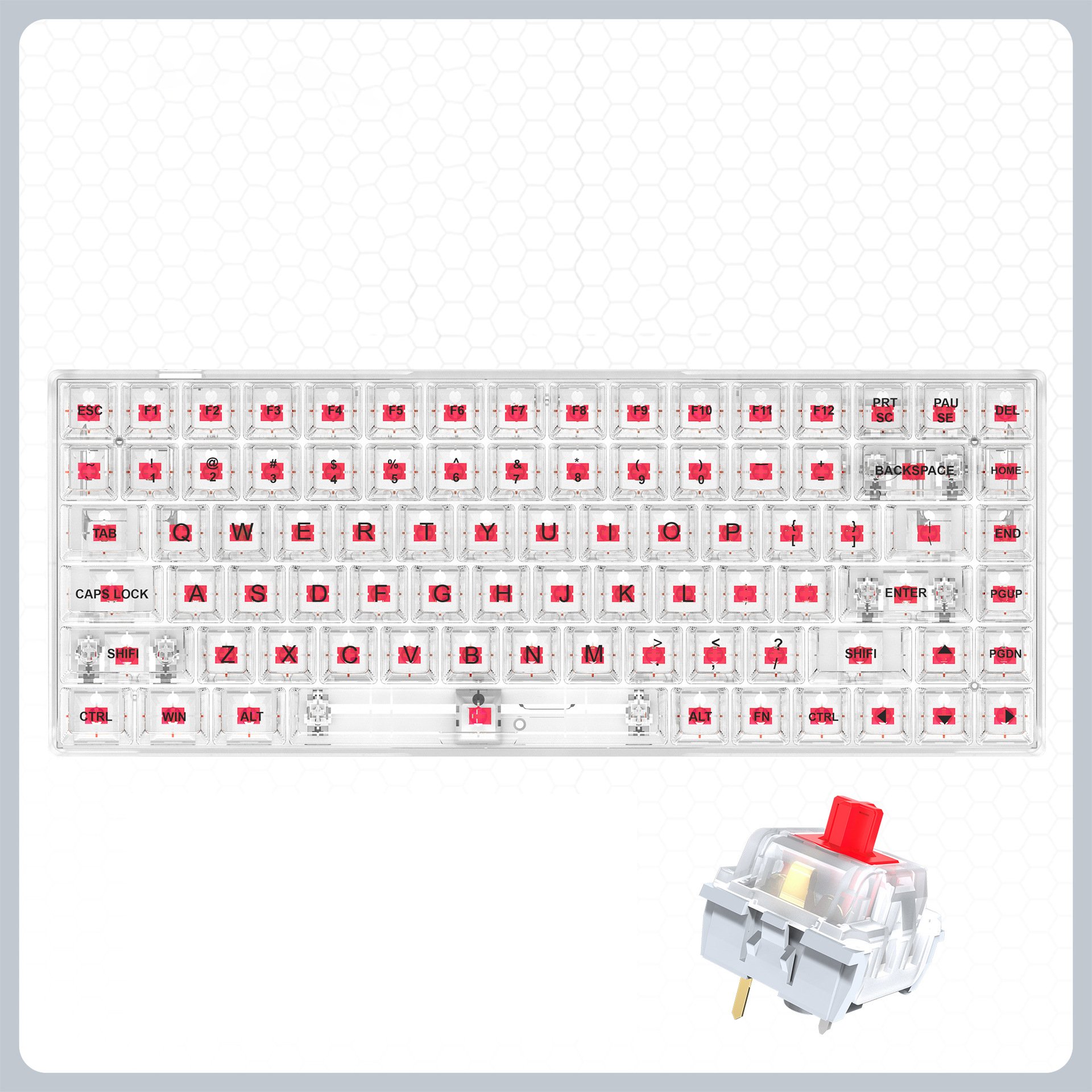 Keyboard 82 Keys Hot Swappable DIY USB Wired Wireless BT Mini RGB Gaming Red Blue Switch Mechanical Keyboard Set