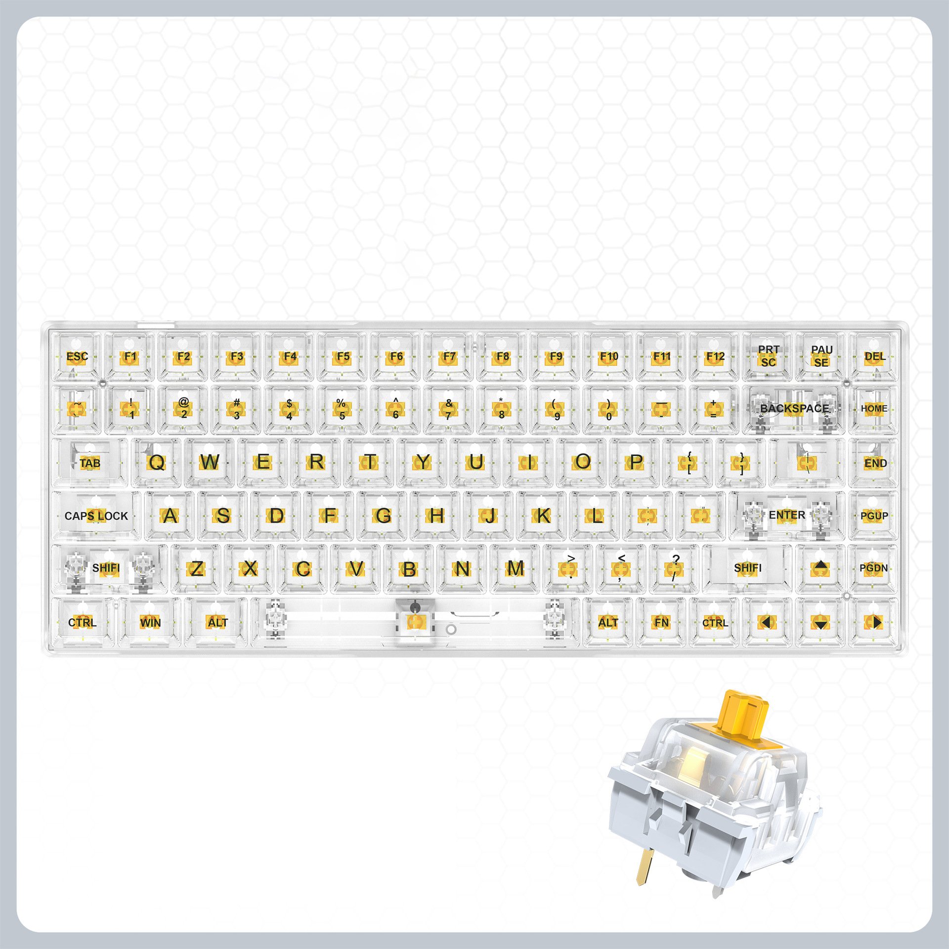 Keyboard 82 Keys Hot Swappable DIY USB Wired Wireless BT Mini RGB Gaming Red Blue Switch Mechanical Keyboard Set