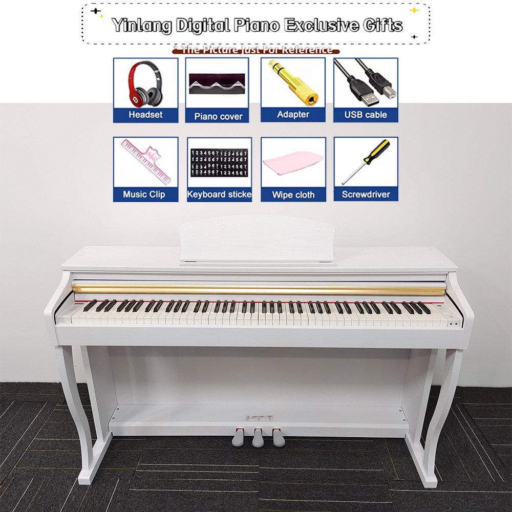 Digital Piano 88-Key Hammer Action Keyboard Slide Cover Design Professional Musical Keyboard Dual Bluetooth Multifunction YM-A90