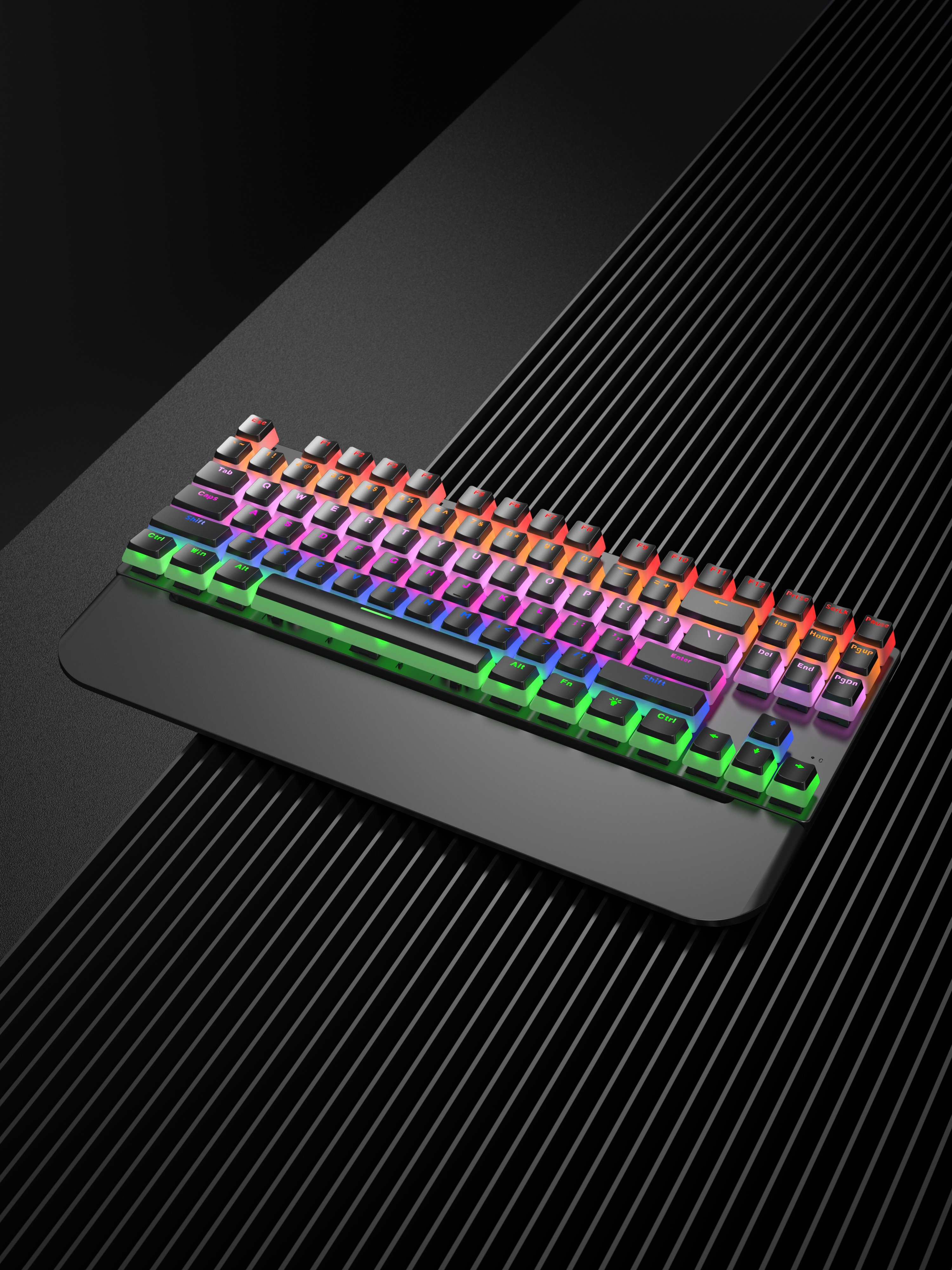 Custom Wired RGB Mechanical Gaming Keyboard Mechanical Keyboard Gaming with Palm Rest