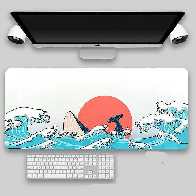 Black & White Japan Art Great Waves Mouse Pad Gaming Office Computer Mice Pad Xxl 1000X500X3MM waterproof