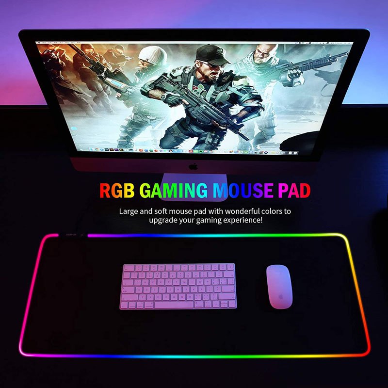 Hot Selling Wholesale Custom Size Big Xl Led Design Blank Waterproof Rgb Game Mousepad Gaming Mouse Pad With Led