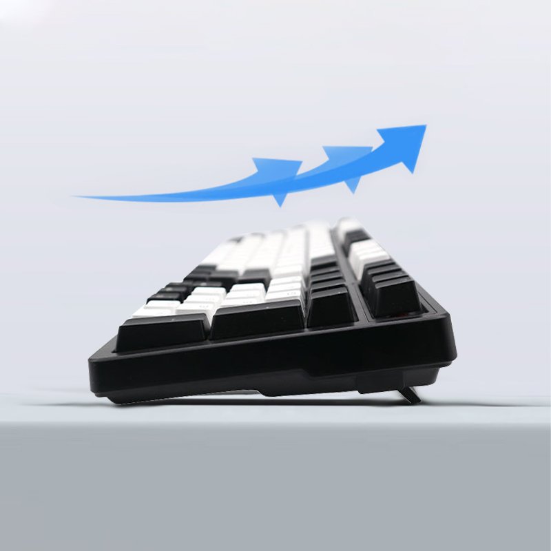 Black and White 98 Keys Mechanical Keyboard Hot Swap Single Light Wired Gaming Keyboard For Office