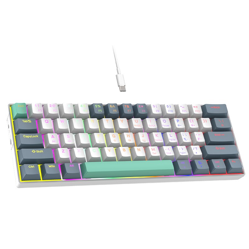 61 Keys Mini Mechanical Keyboard Kit 60 Percent RGB Backlit Wired Wireless Gaming Keyboard and Mouse Combo